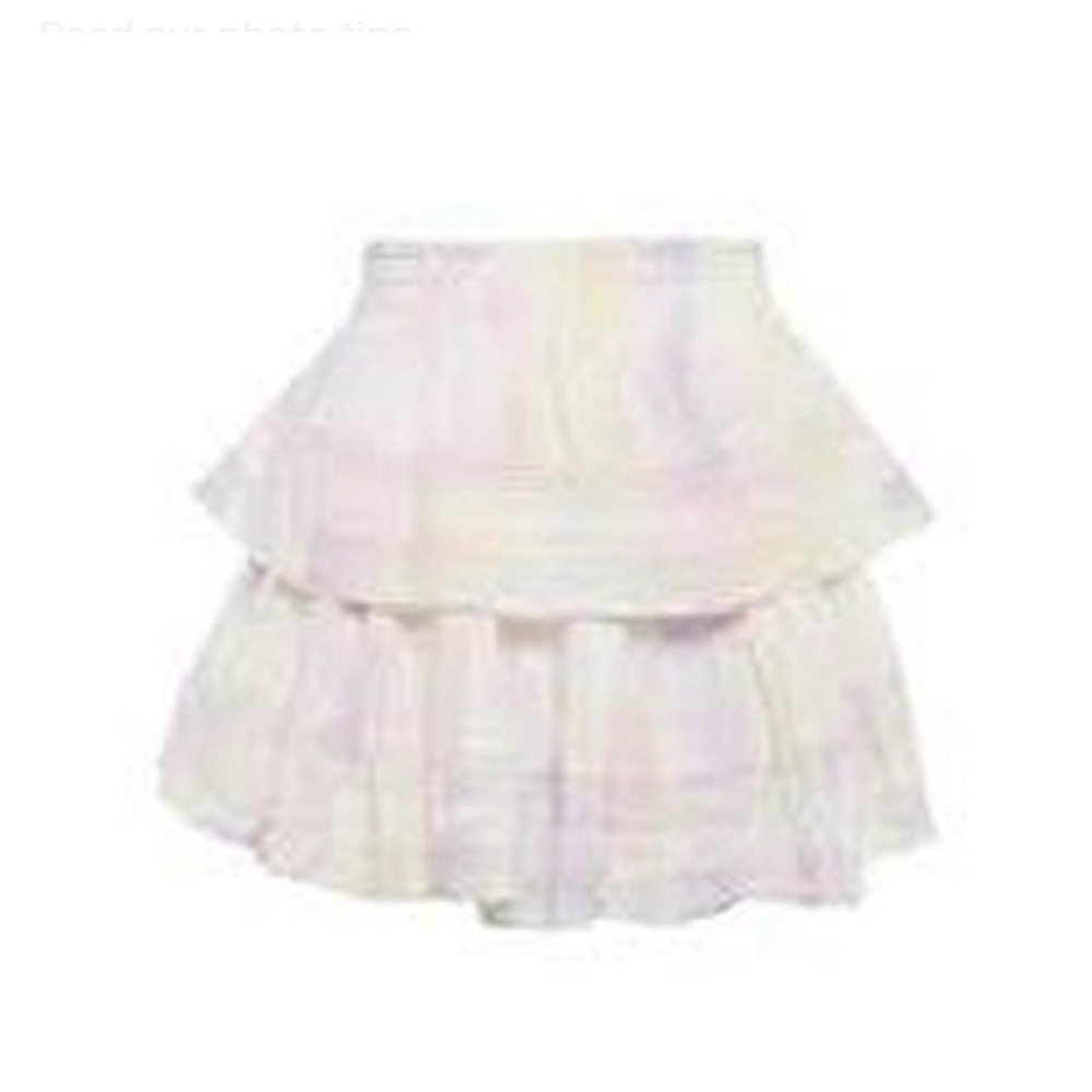LoveShackFancy Cream Layered A-Line Skirt